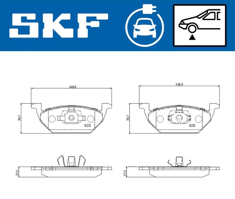 Jogo de 4 pastilhas de travão SKF ref. VKBP 85001 EV