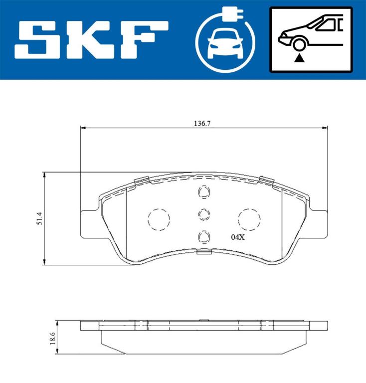 Jogo de 4 pastilhas de travão SKF ref. VKBP 85002 EV