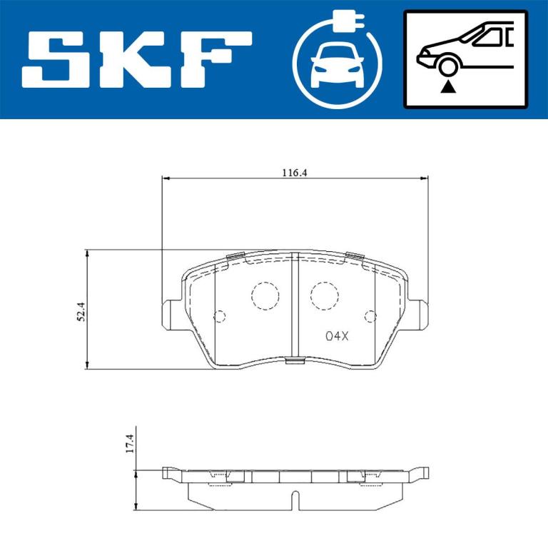 Jogo de 4 pastilhas de travão SKF ref. VKBP 85003 EV