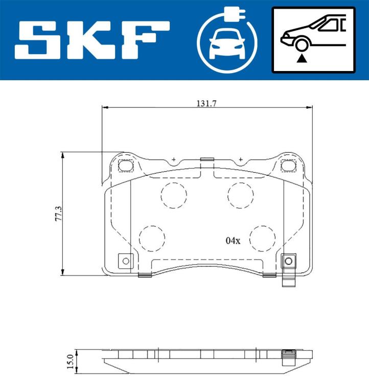 Jogo de 4 pastilhas de travão SKF ref. VKBP 85006 EV