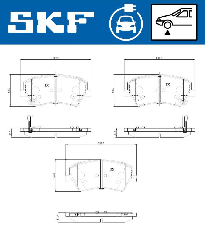 Jogo de 4 pastilhas de travão SKF ref. VKBP 85010 EV