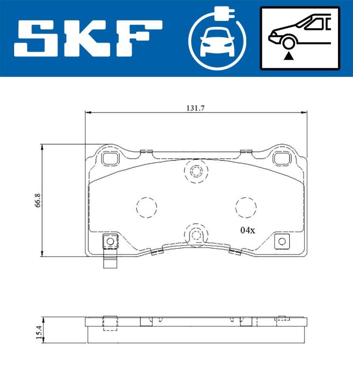 Jeu de 4 plaquettes de frein SKF ref. VKBP 85012 EV