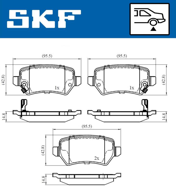 Jogo de 4 pastilhas de travão SKF ref. VKBP 90032 A