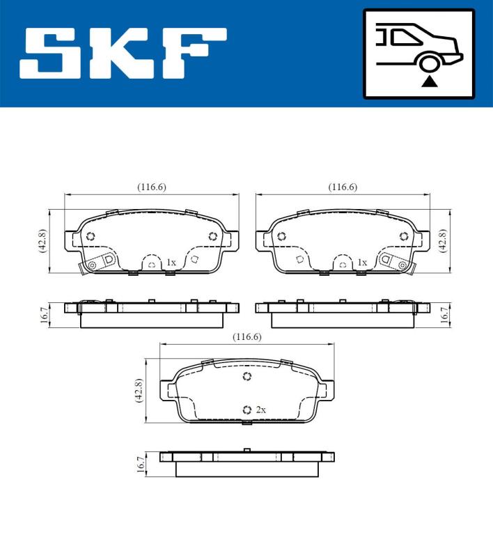 Jogo de 4 pastilhas de travão SKF ref. VKBP 90033 A
