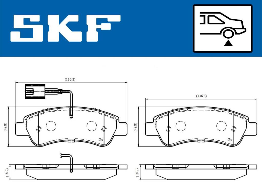 Jeu de 4 plaquettes de frein SKF ref. VKBP 90035 E