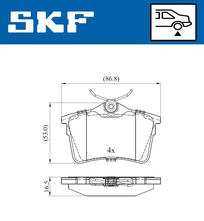 Jogo de 4 pastilhas de travão SKF ref. VKBP 90036