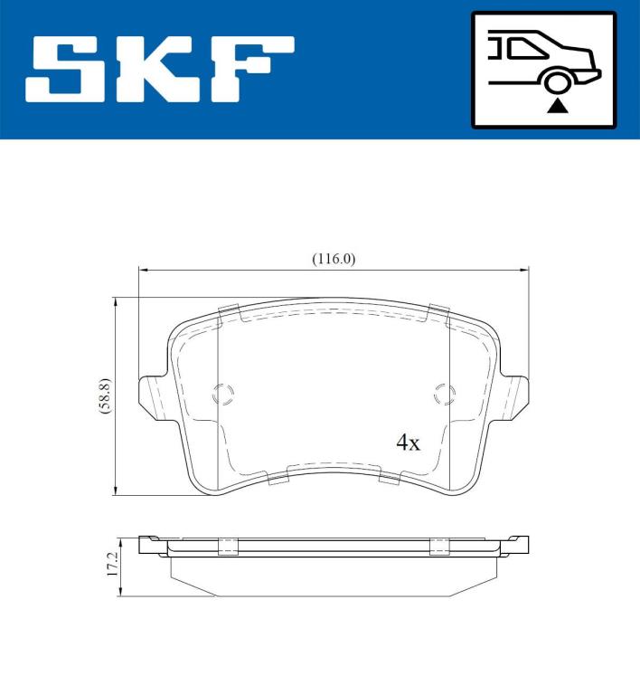 Jogo de 4 pastilhas de travão SKF ref. VKBP 90052