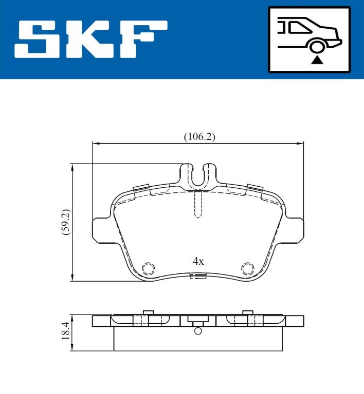 Jogo de 4 pastilhas de travão SKF ref. VKBP 90056
