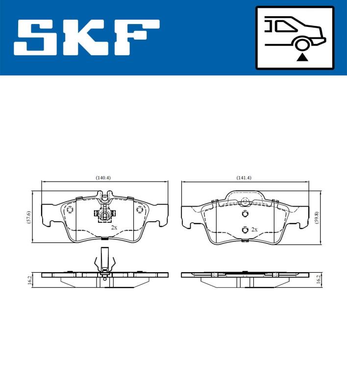 Jogo de 4 pastilhas de travão SKF ref. VKBP 90065