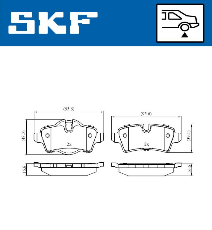 Jogo de 4 pastilhas de travão SKF ref. VKBP 90068