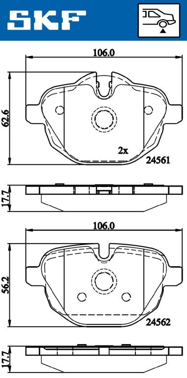 Jogo de 4 pastilhas de travão SKF ref. VKBP 90075