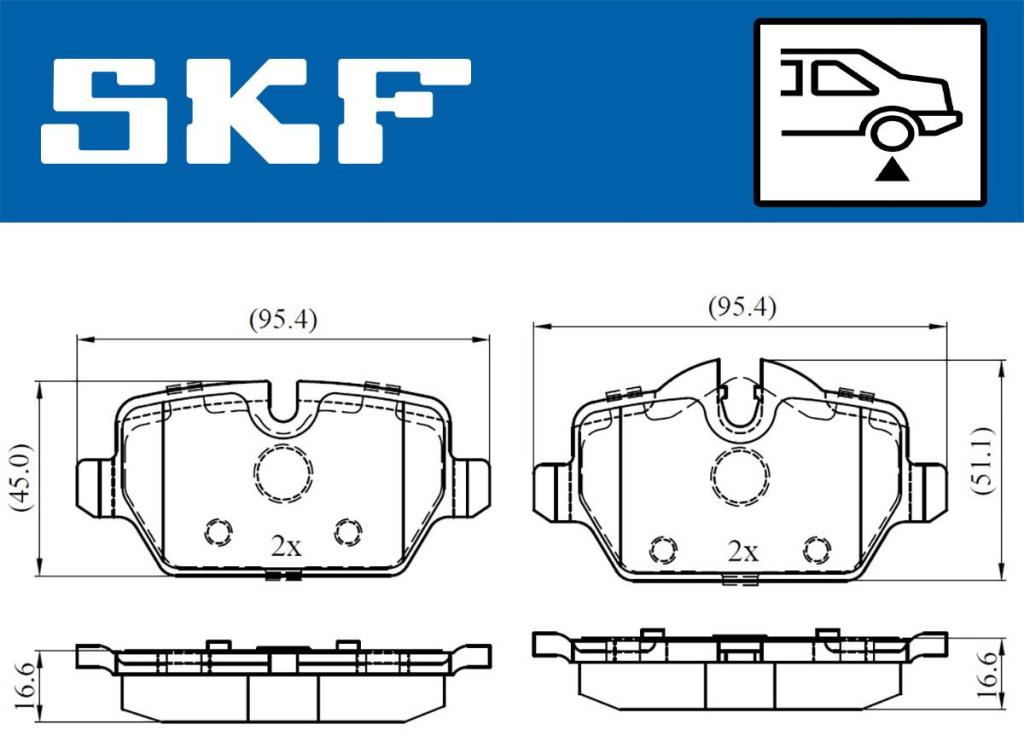 Jogo de 4 pastilhas de travão SKF ref. VKBP 90090