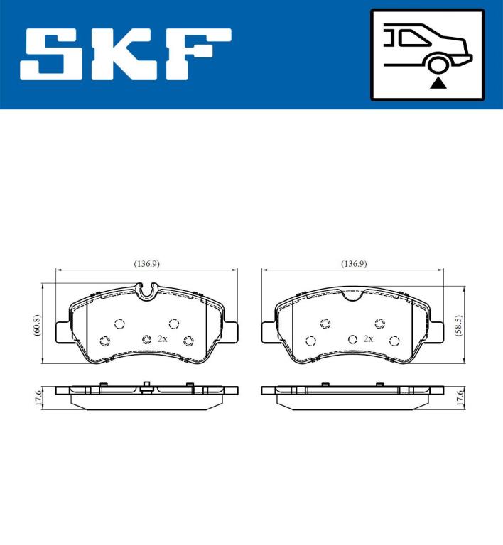 Jeu de 4 plaquettes de frein SKF ref. VKBP 90102