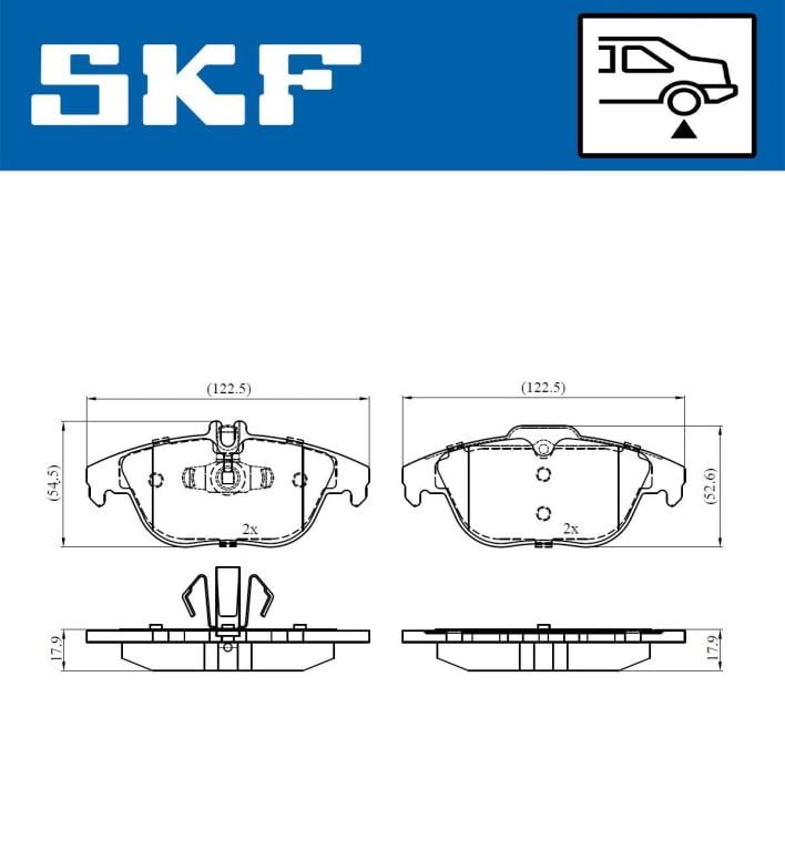 Jogo de 4 pastilhas de travão SKF ref. VKBP 90114