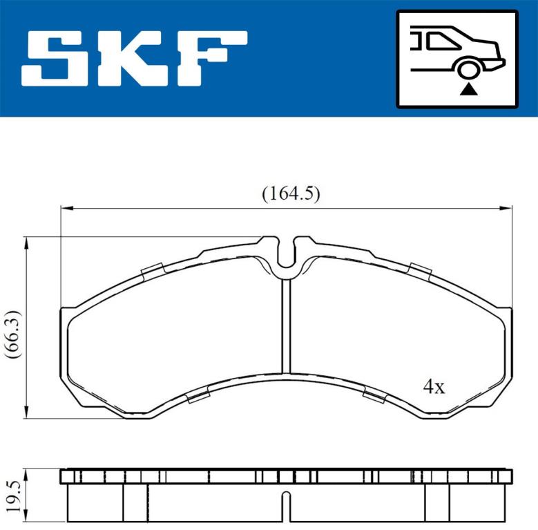 Jogo de 4 pastilhas de travão SKF ref. VKBP 90130