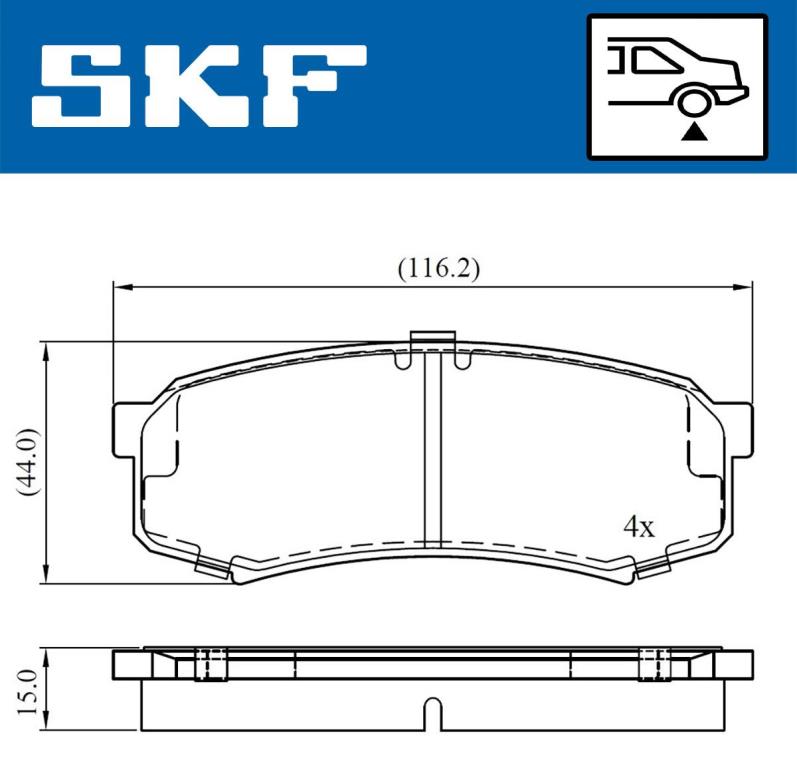 Jogo de 4 pastilhas de travão SKF ref. VKBP 90136