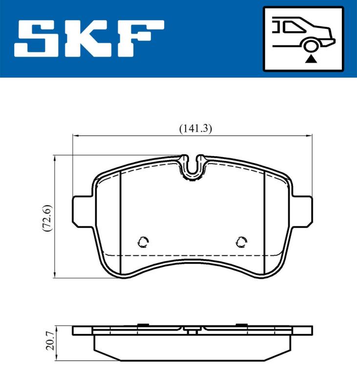 Jeu de 4 plaquettes de frein SKF ref. VKBP 90140