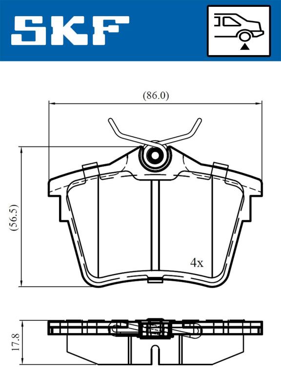 Jogo de 4 pastilhas de travão SKF ref. VKBP 90186