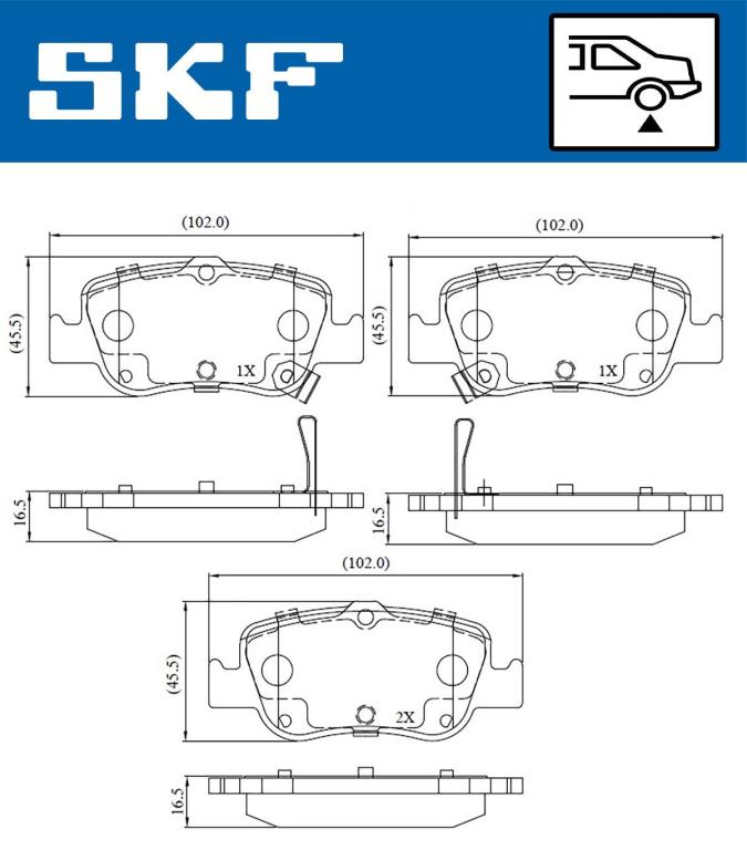 Jogo de 4 pastilhas de travão SKF ref. VKBP 90191 A