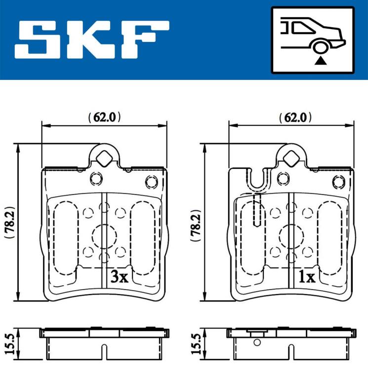 Jogo de 4 pastilhas de travão SKF ref. VKBP 90199