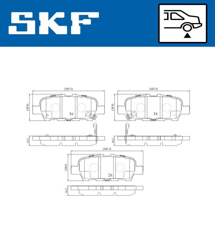 Jogo de 4 pastilhas de travão SKF ref. VKBP 90204 A