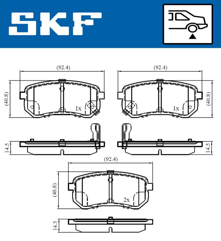 Jogo de 4 pastilhas de travão SKF ref. VKBP 90276 A