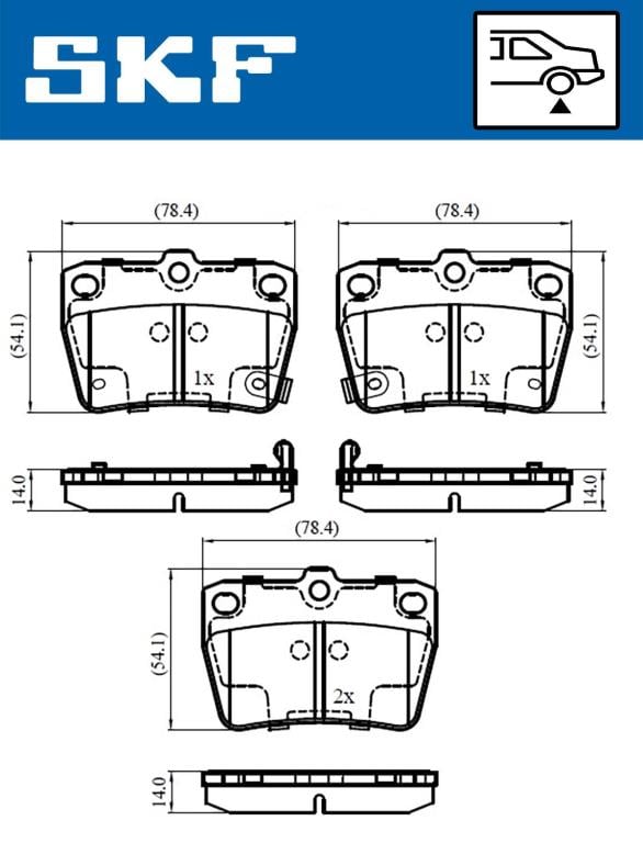 Jogo de 4 pastilhas de travão SKF ref. VKBP 90288 A