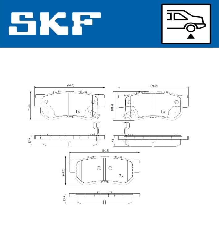 Jogo de 4 pastilhas de travão SKF ref. VKBP 90340 A