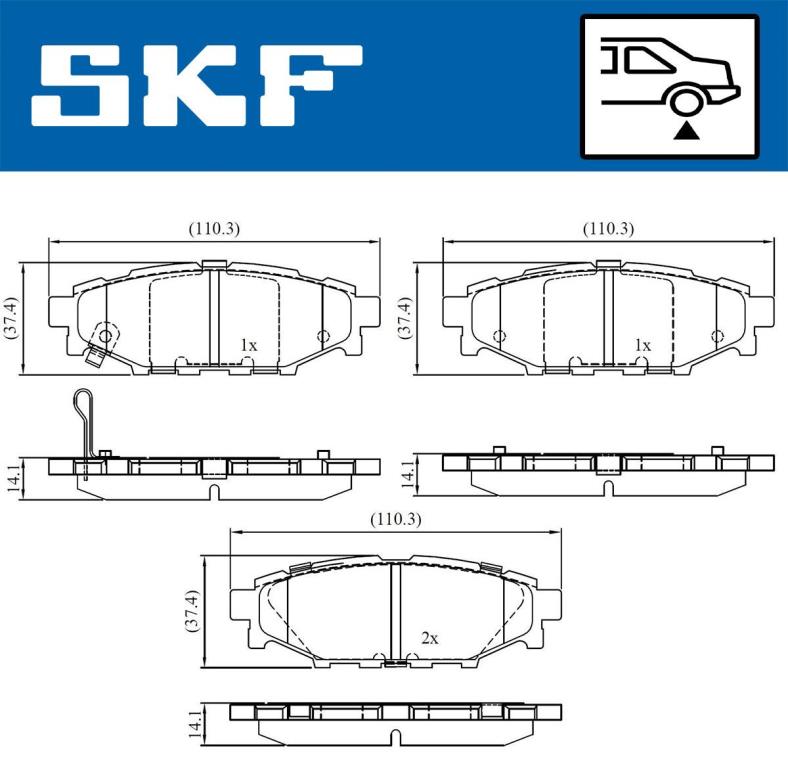 Jogo de 4 pastilhas de travão SKF ref. VKBP 90357 A