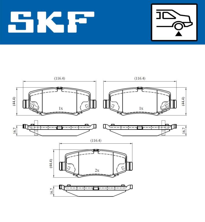 Jogo de 4 pastilhas de travão SKF ref. VKBP 90374 A