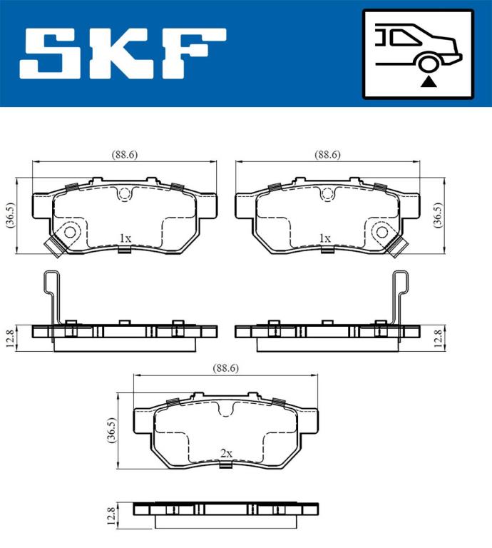 Jogo de 4 pastilhas de travão SKF ref. VKBP 90381 A