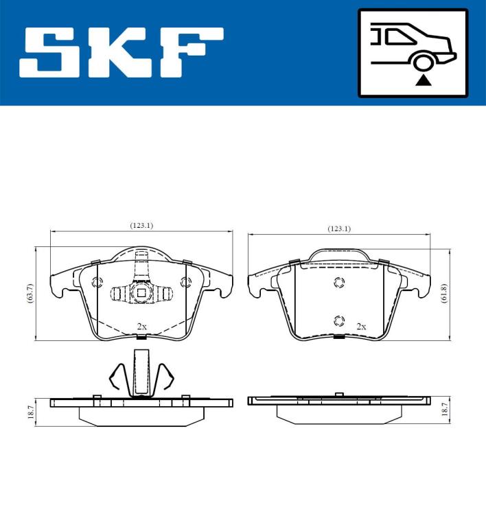 Jogo de 4 pastilhas de travão SKF ref. VKBP 90392