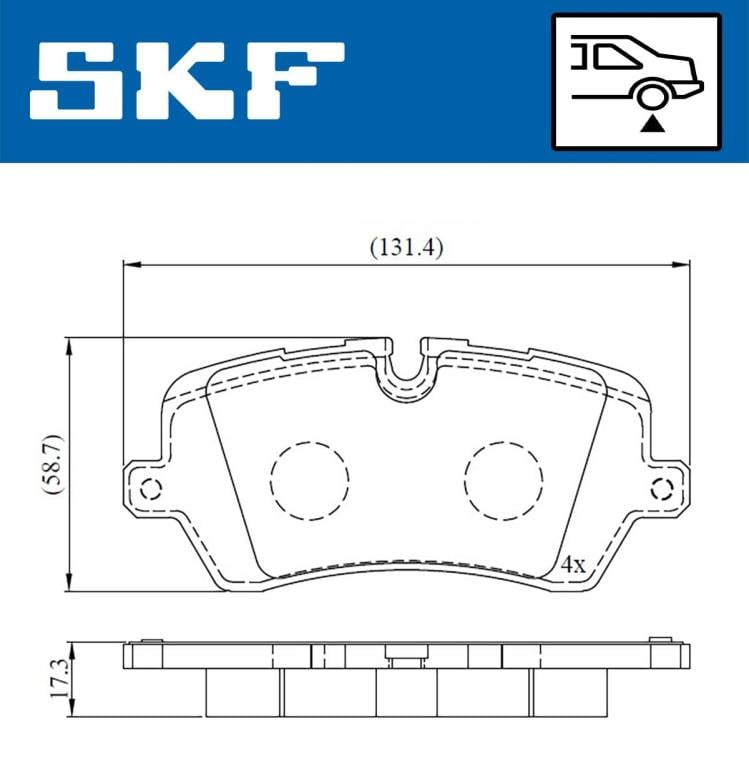 Jogo de 4 pastilhas de travão SKF ref. VKBP 90396