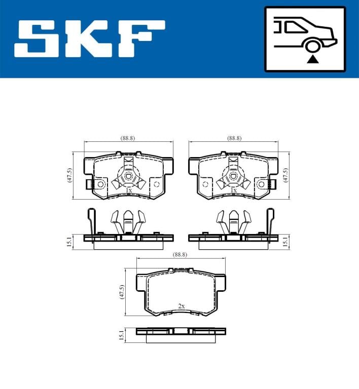 Jogo de 4 pastilhas de travão SKF ref. VKBP 90397 A