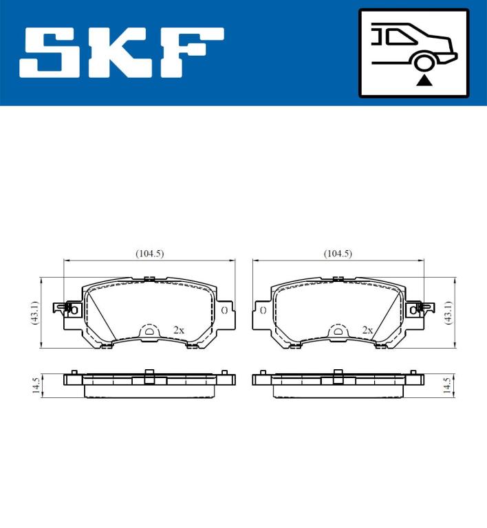 Jogo de 4 pastilhas de travão SKF ref. VKBP 90418 A