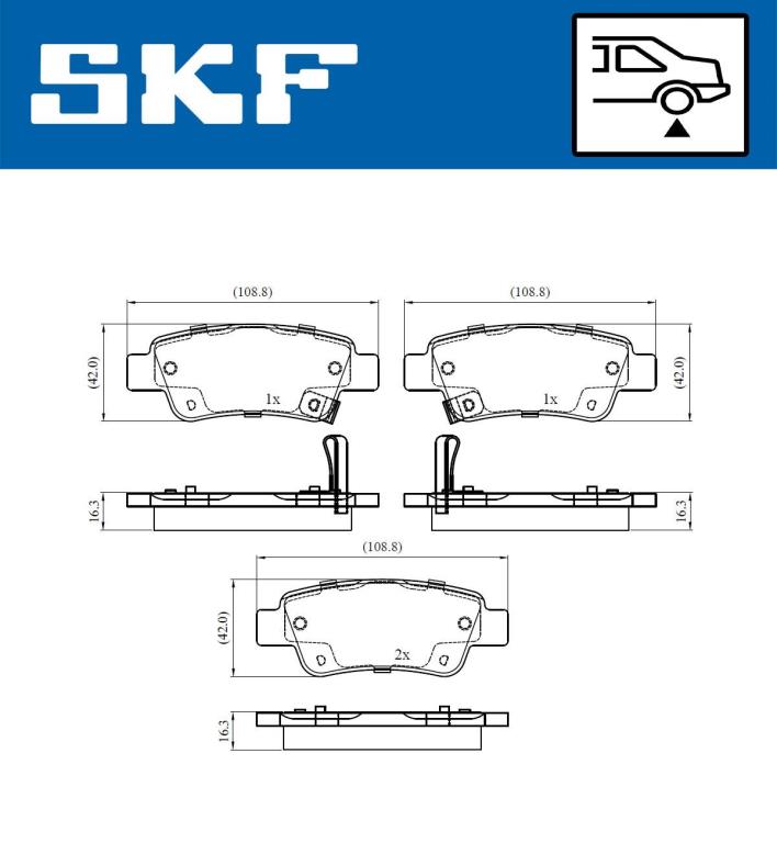 Jogo de 4 pastilhas de travão SKF ref. VKBP 90439 A