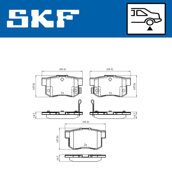 Jogo de 4 pastilhas de travão SKF ref. VKBP 90451 A