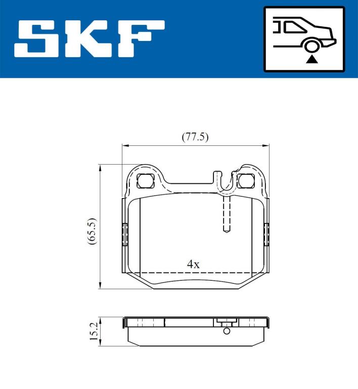 Jogo de 4 pastilhas de travão SKF ref. VKBP 90482
