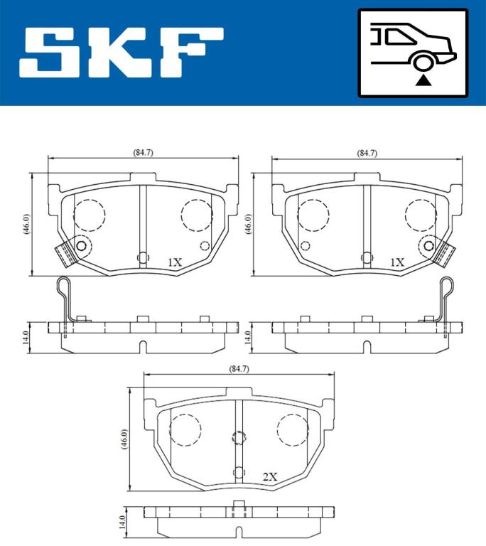 Jogo de 4 pastilhas de travão SKF ref. VKBP 90483 A