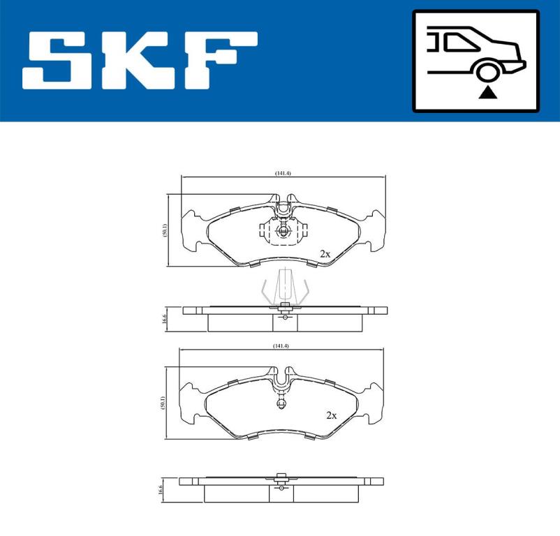 Jogo de 4 pastilhas de travão SKF ref. VKBP 90485