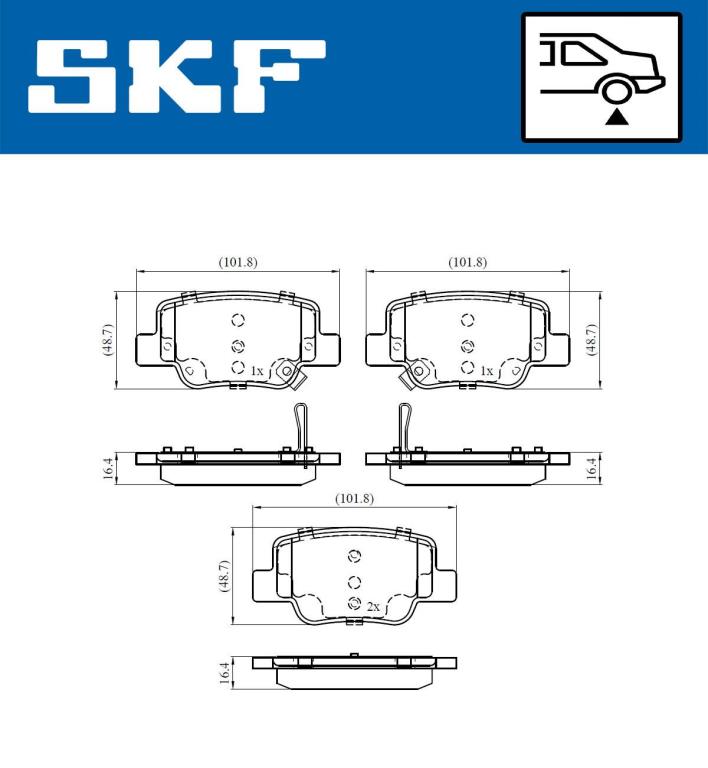 Jogo de 4 pastilhas de travão SKF ref. VKBP 90496 A