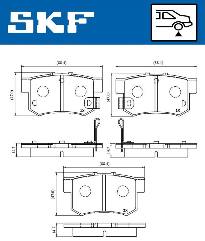 Jogo de 4 pastilhas de travão SKF ref. VKBP 90505 A