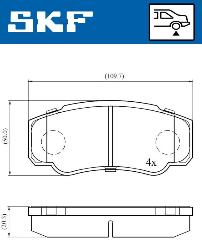 Jogo de 4 pastilhas de travão SKF ref. VKBP 90510