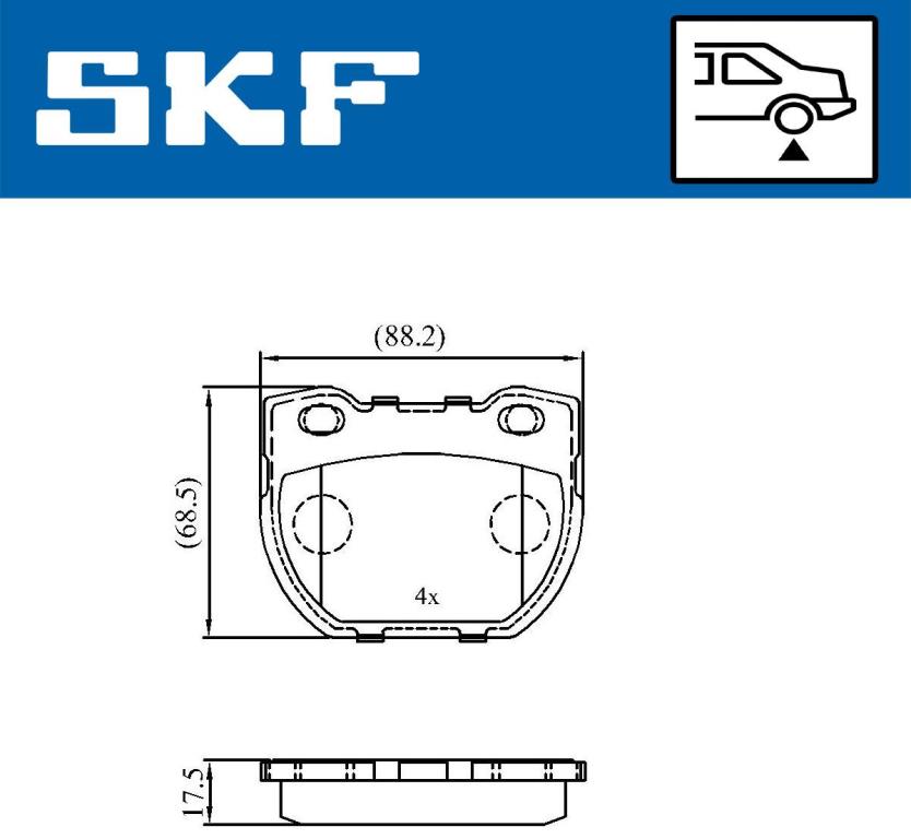 Jogo de 4 pastilhas de travão SKF ref. VKBP 90514