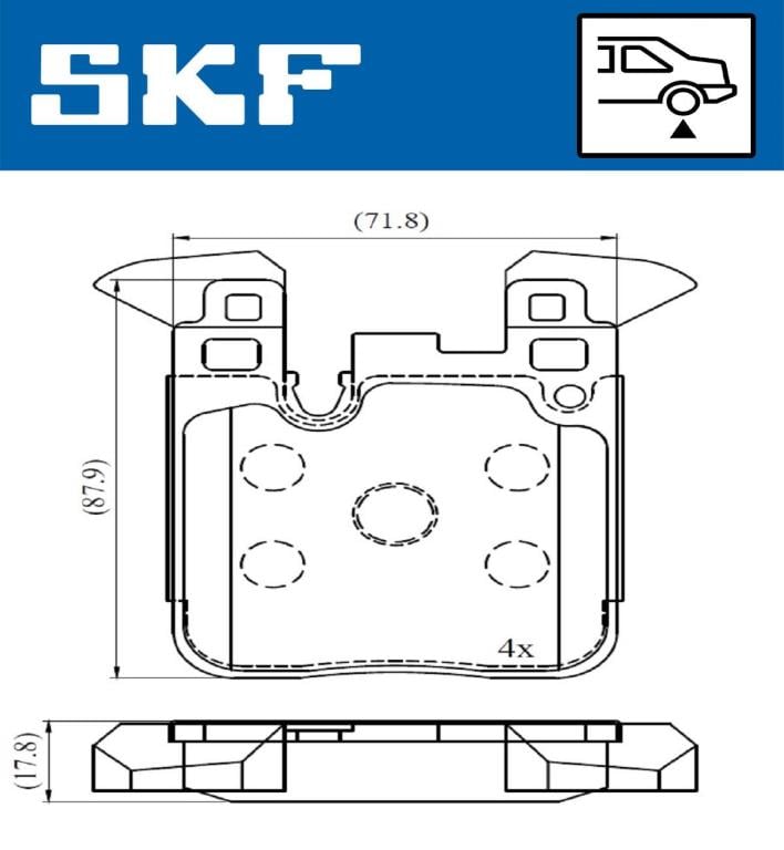 Jogo de 4 pastilhas de travão SKF ref. VKBP 90554