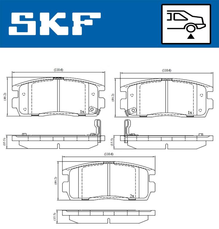 Jogo de 4 pastilhas de travão SKF ref. VKBP 90556 A