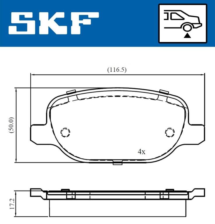 Jogo de 4 pastilhas de travão SKF ref. VKBP 90565