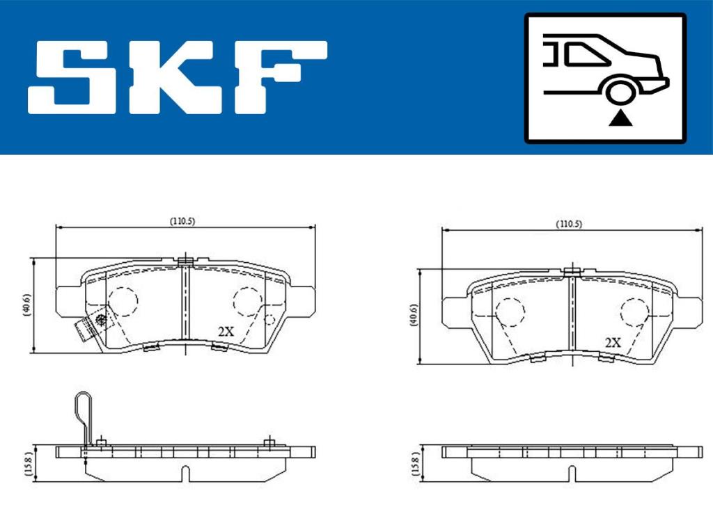 Jogo de 4 pastilhas de travão SKF ref. VKBP 90597 A