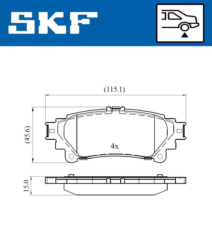 Jogo de 4 pastilhas de travão SKF ref. VKBP 90604