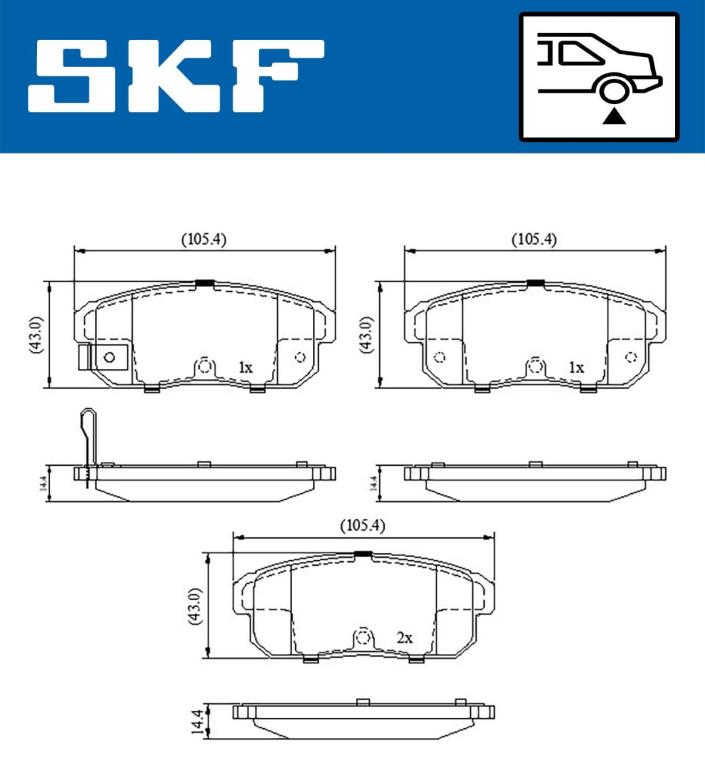 Jogo de 4 pastilhas de travão SKF ref. VKBP 90620 A